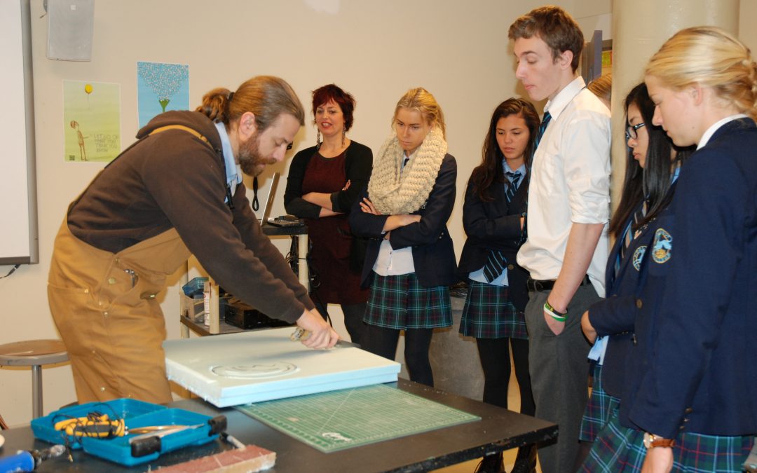 Sculptor Instructs Senior Two Visual Arts Classes