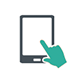 finger tapping on tablet device icon